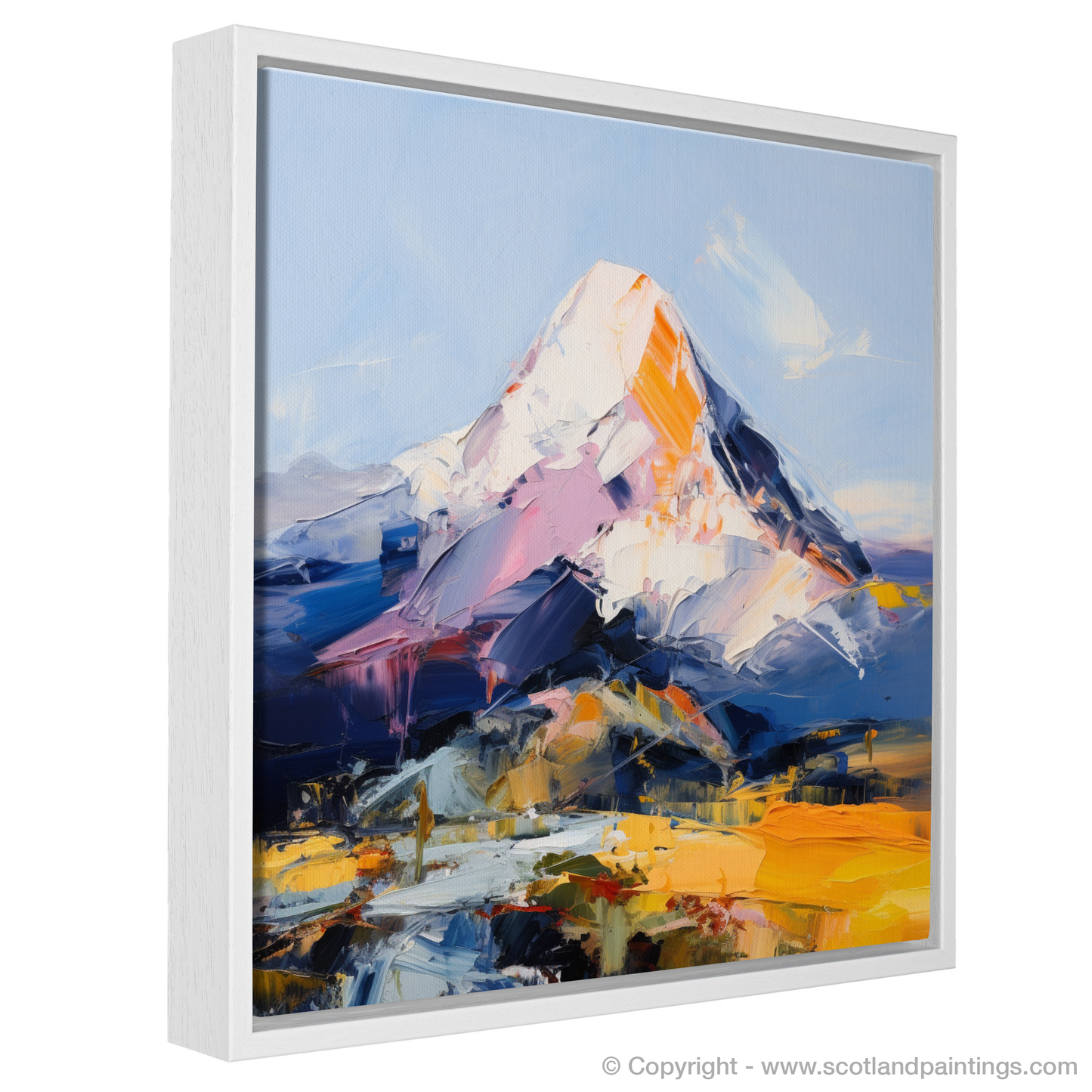 Painting and Art Print of Mount Keen entitled "Mount Keen Majesty: An Expressionist Ode to Scotland's Wild Terrain".