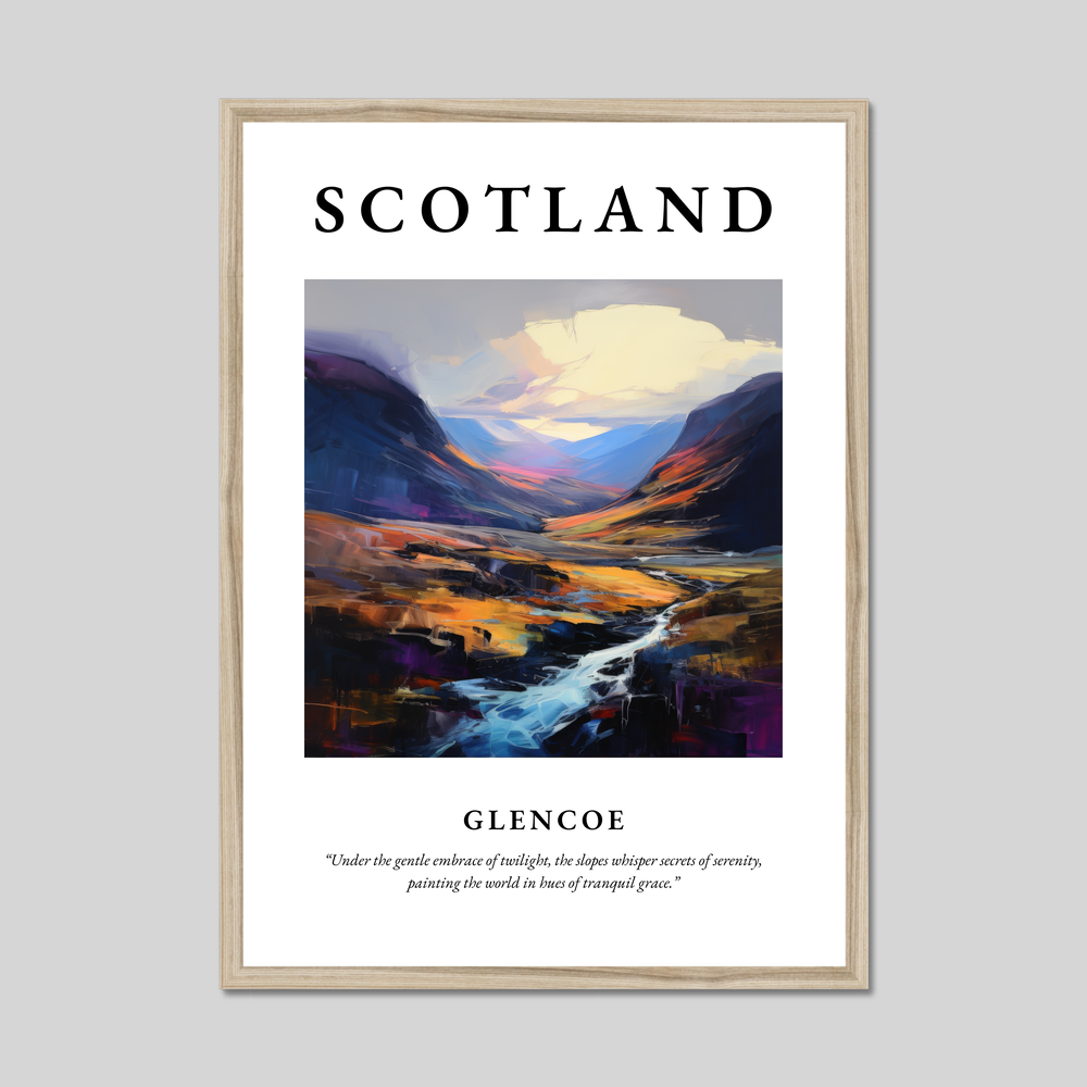 Poster in a natural frame with the word Scotland