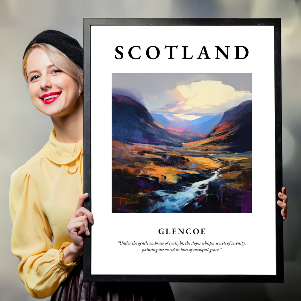 Person holding a poster of Glencoe