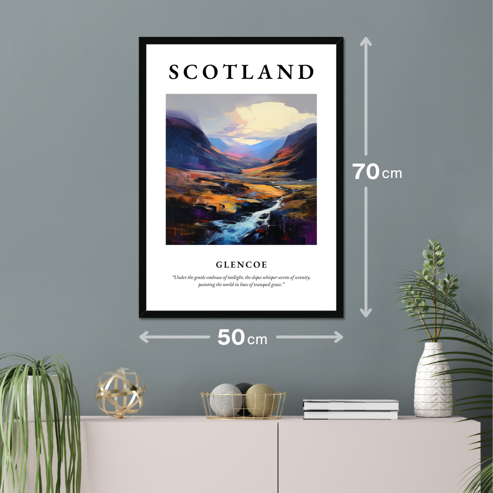 Poster of Glencoe hanging on a wall