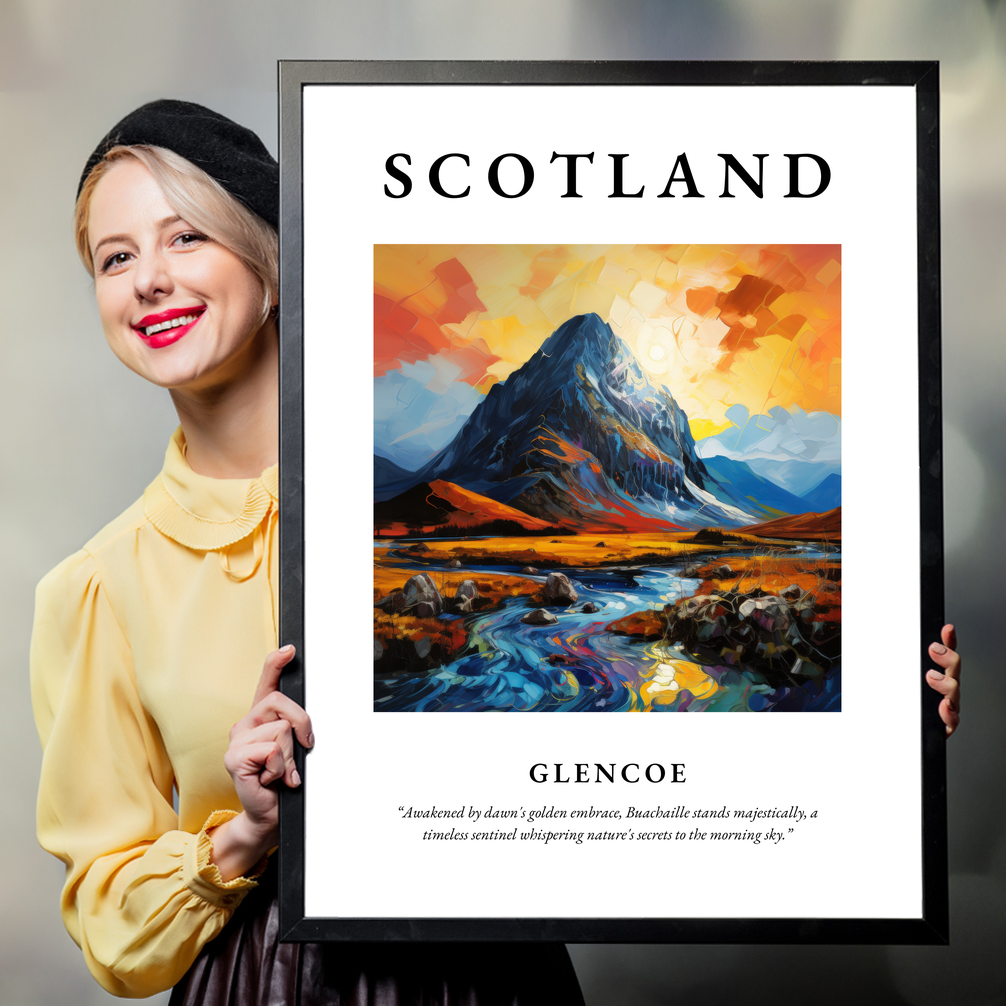Person holding a poster of Glencoe