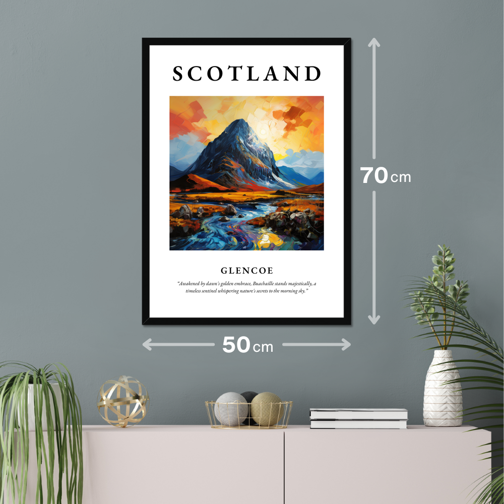 Poster of Glencoe hanging on a wall