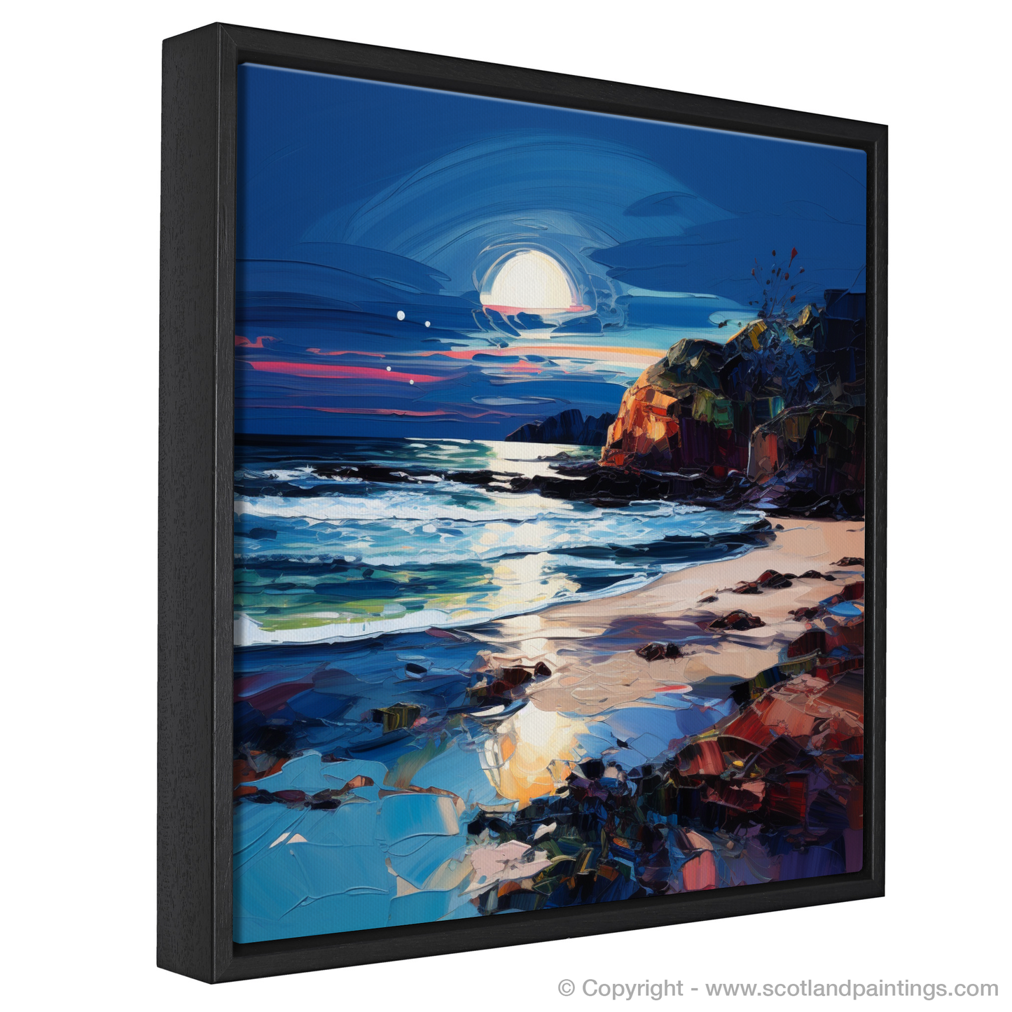 Painting and Art Print of Seilebost Beach at dusk entitled "Dusk Enchantment at Seilebost Beach".