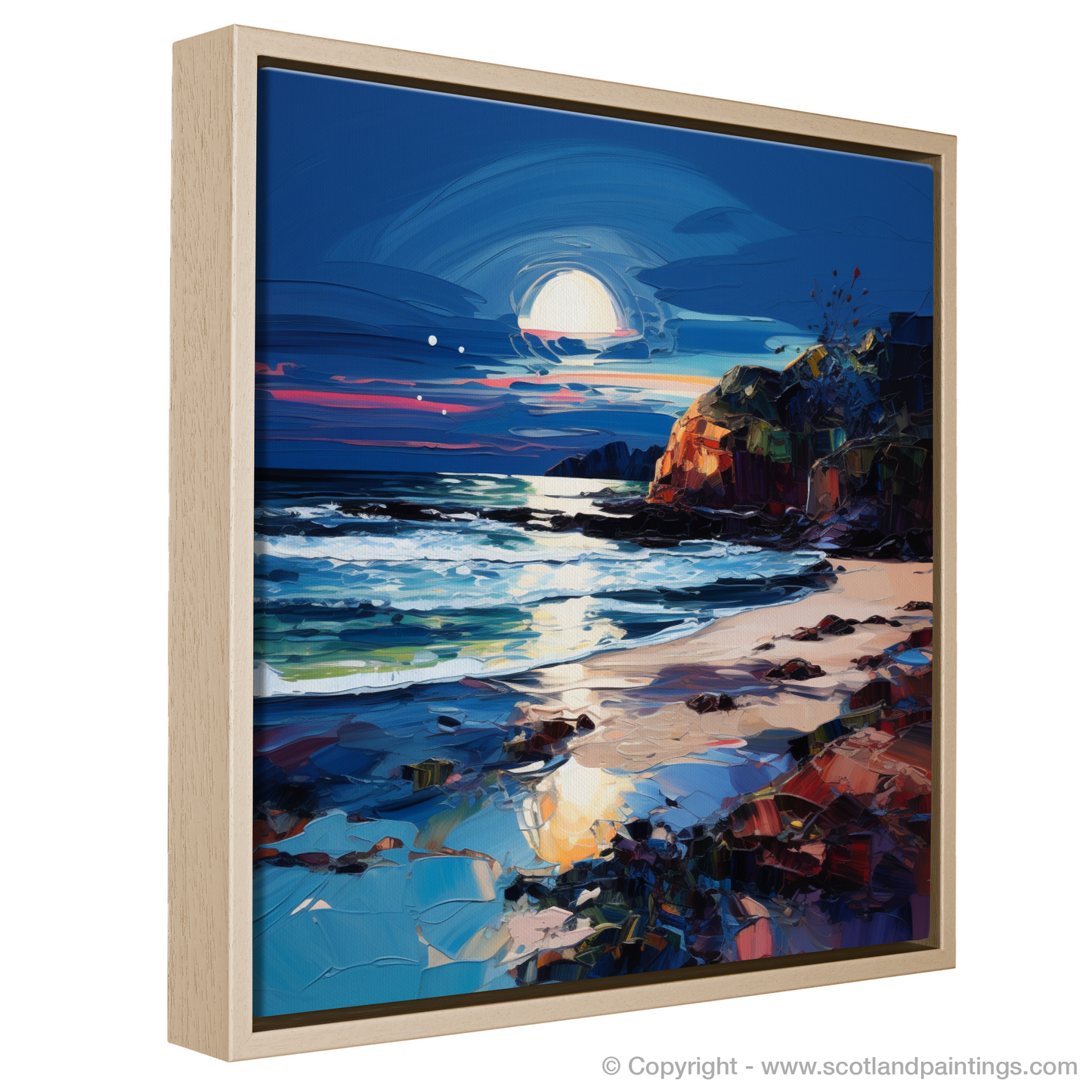 Painting and Art Print of Seilebost Beach at dusk entitled "Dusk Enchantment at Seilebost Beach".