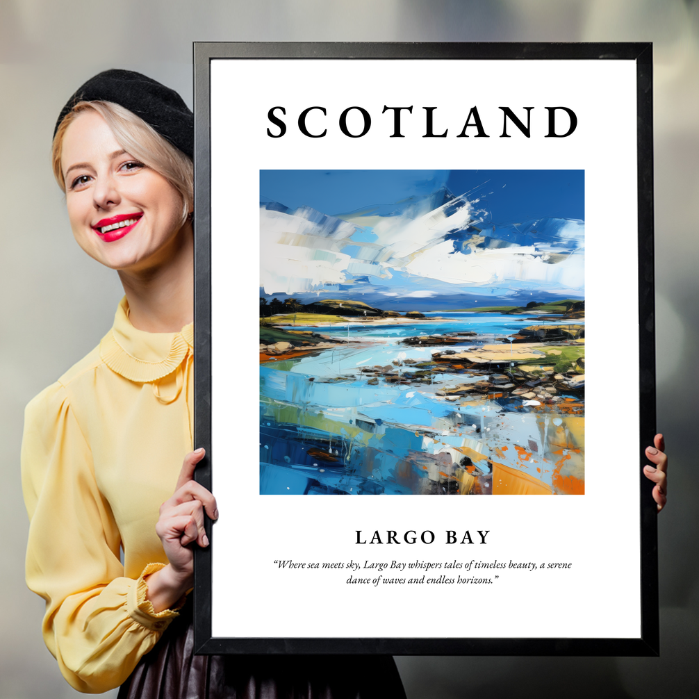 Person holding a poster of Largo Bay