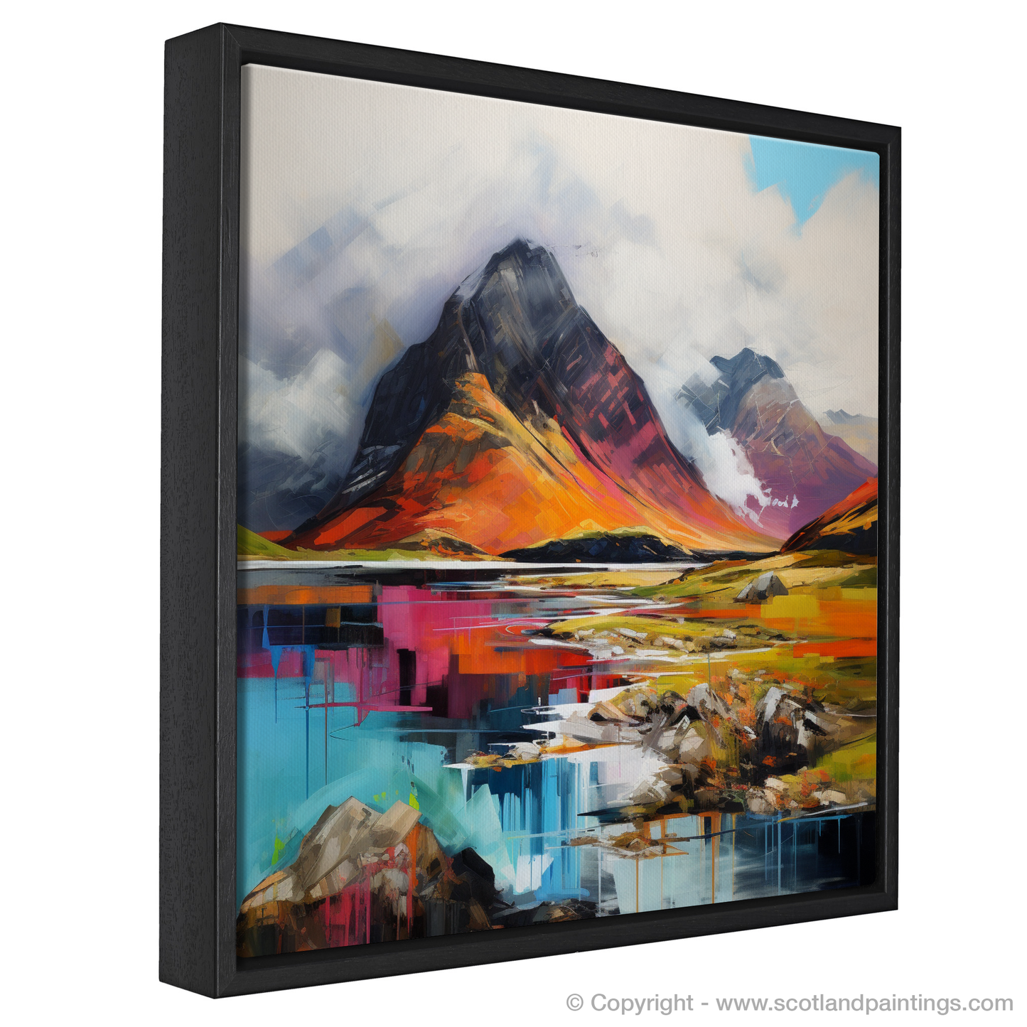 Painting and Art Print of Beinn Alligin, Wester Ross entitled "Beinn Alligin Embrace: An Expressionist Journey Through Wester Ross".