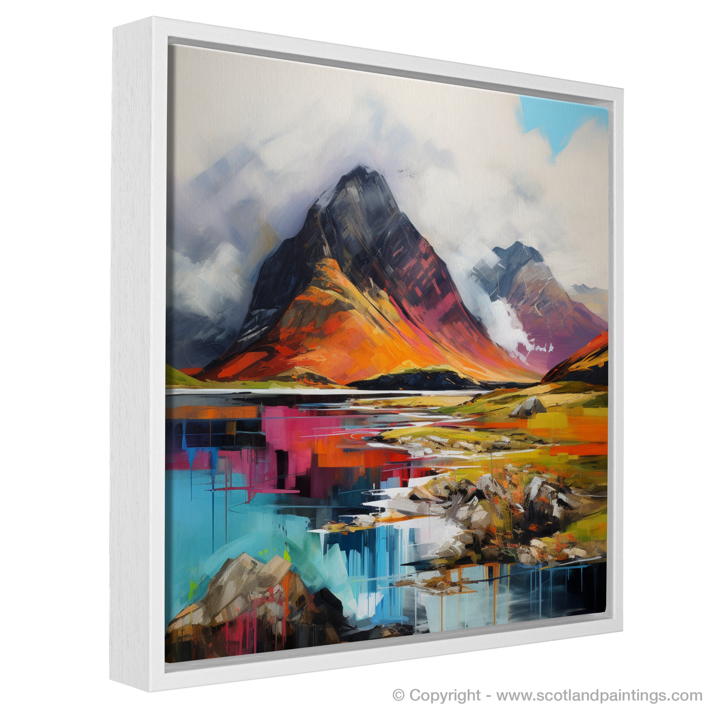 Painting and Art Print of Beinn Alligin, Wester Ross entitled "Beinn Alligin Embrace: An Expressionist Journey Through Wester Ross".