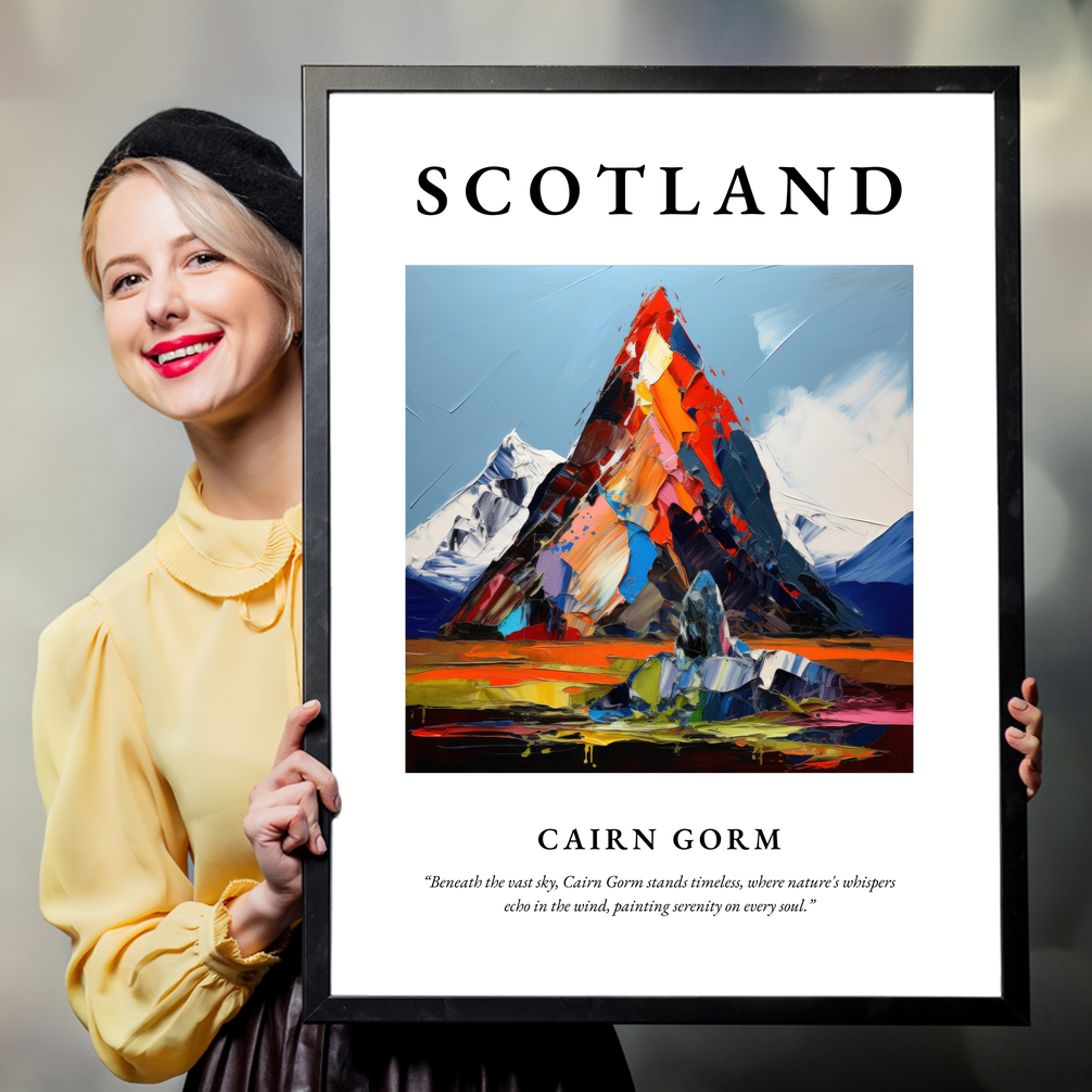 Person holding a poster of Cairn Gorm