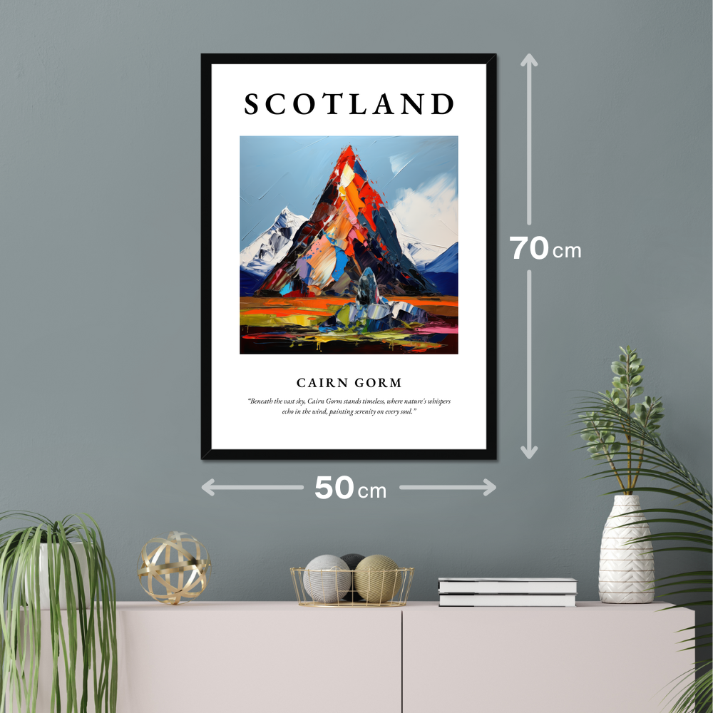 Poster of Cairn Gorm hanging on a wall