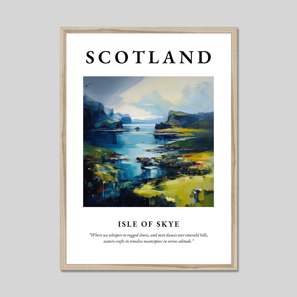 Poster in a natural frame with the word Scotland