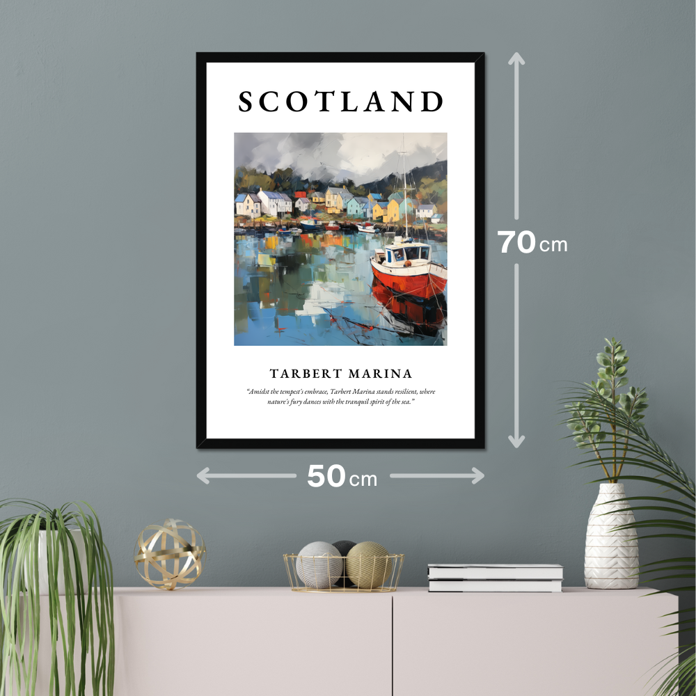 Poster of Tarbert Marina hanging on a wall