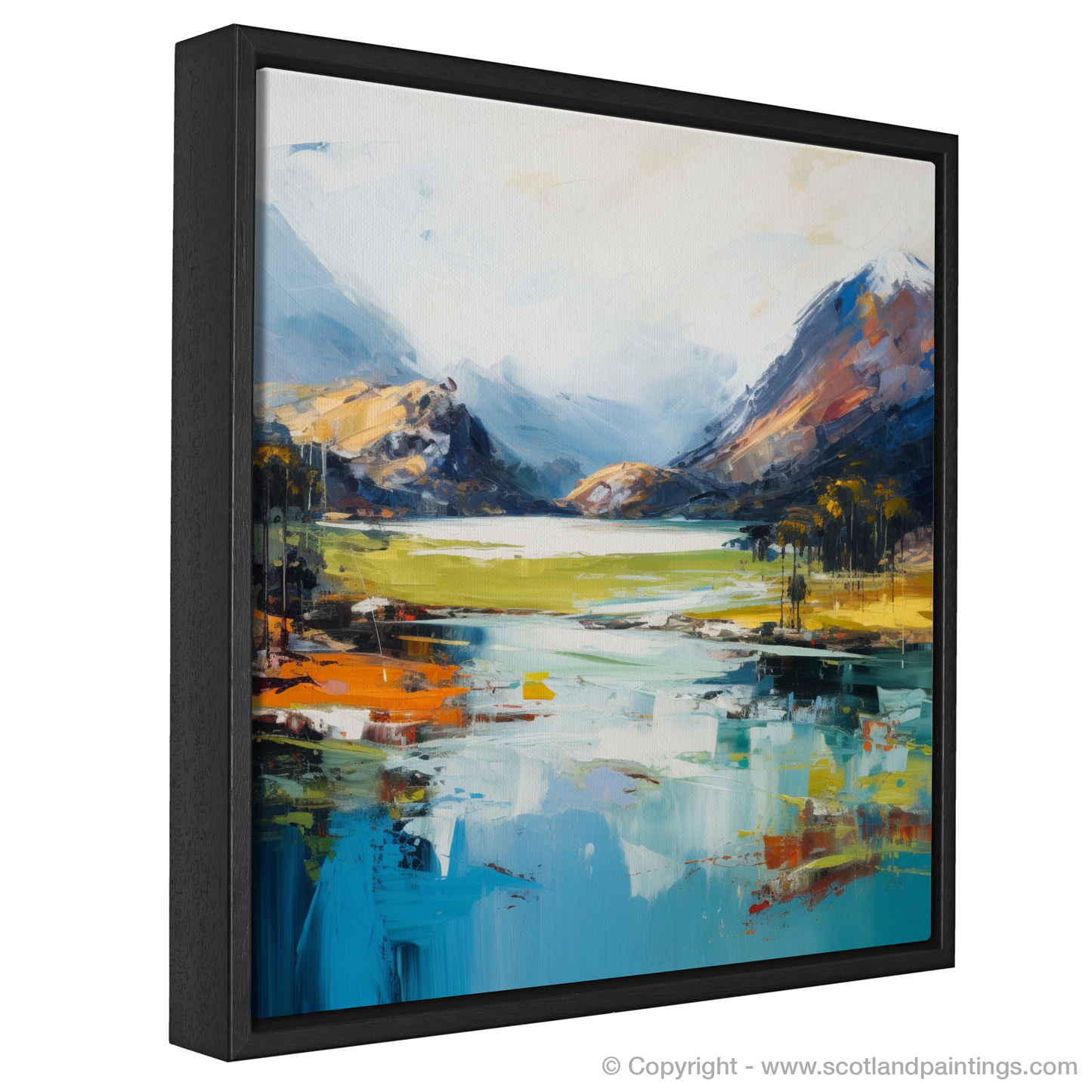 Painting and Art Print of Loch Shiel, Highlands entitled "Majestic Loch Shiel: An Expressionist Ode to the Scottish Highlands".