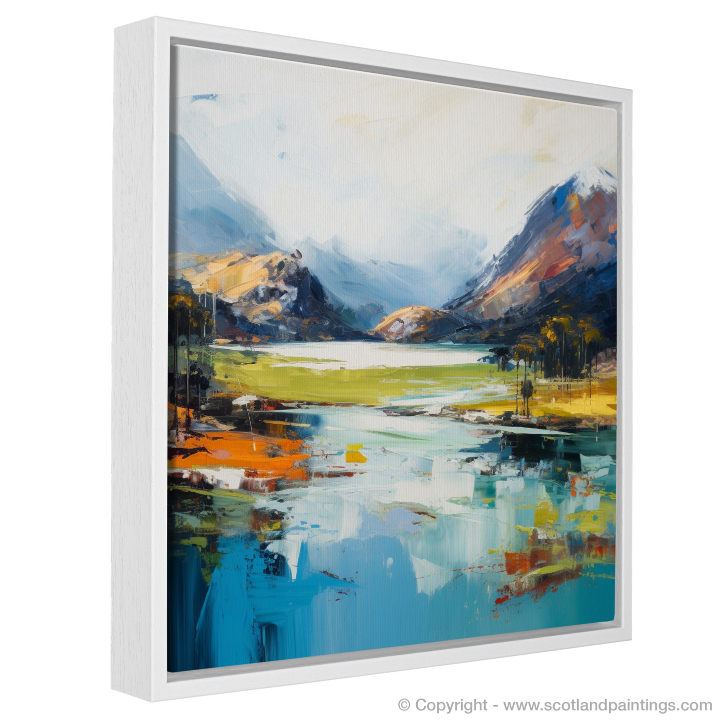 Painting and Art Print of Loch Shiel, Highlands entitled "Majestic Loch Shiel: An Expressionist Ode to the Scottish Highlands".