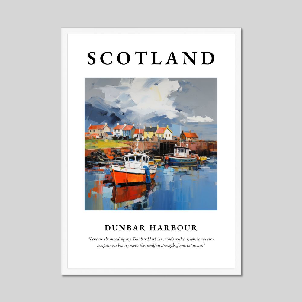 Poster in a white frame with the word Scotland