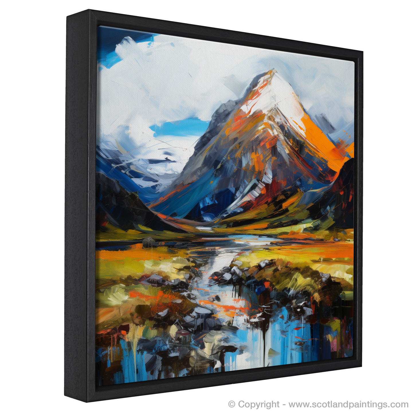 Painting and Art Print of Ben Nevis. Majestic Ben Nevis: An Expressionist Homage to Scotland's Highest Peak.