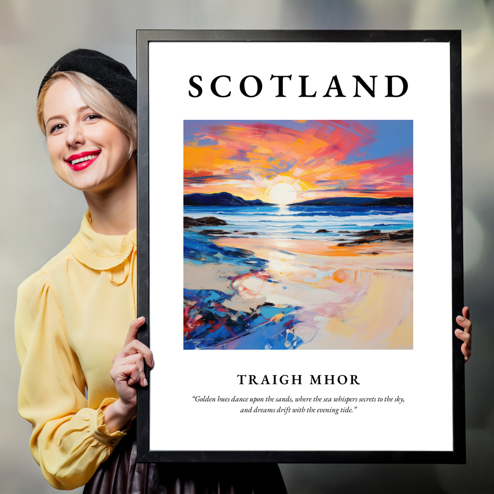 Person holding a poster of Traigh Mhor