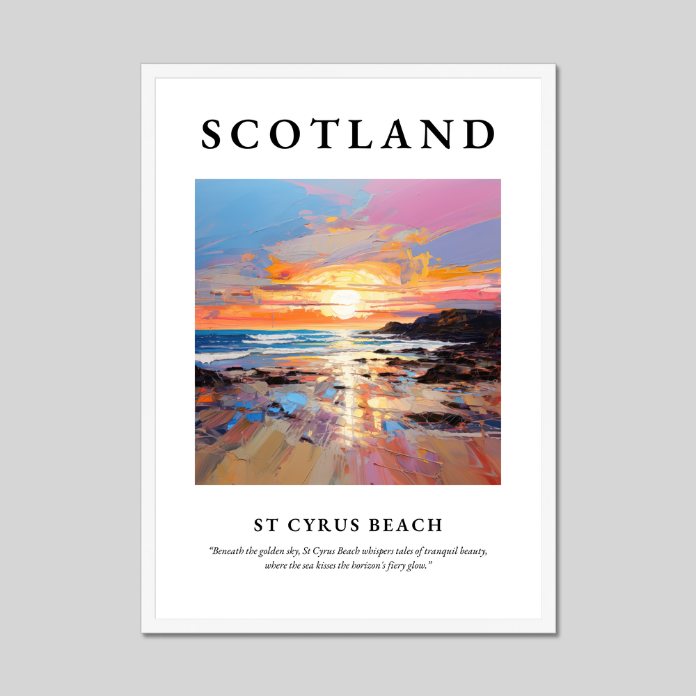 Poster in a white frame with the word Scotland