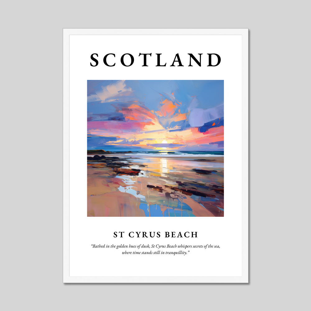 Poster in a white frame with the word Scotland