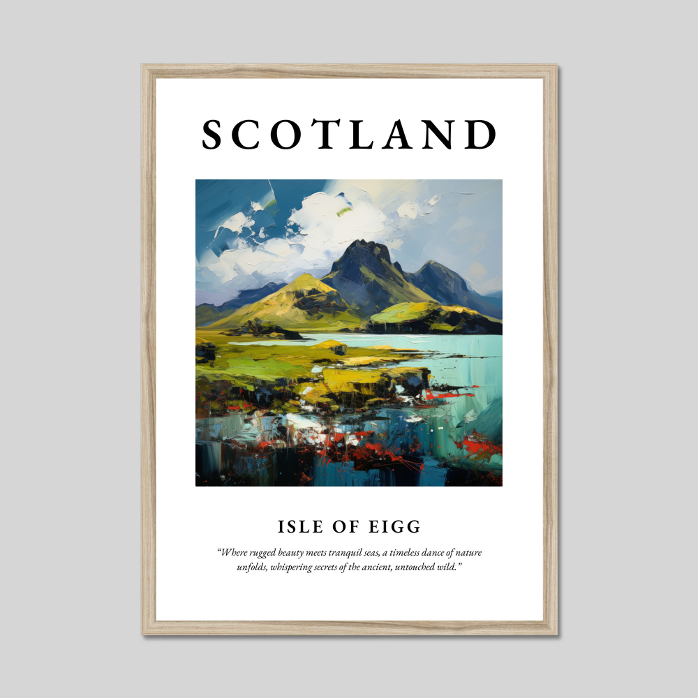 Poster in a natural frame with the word Scotland