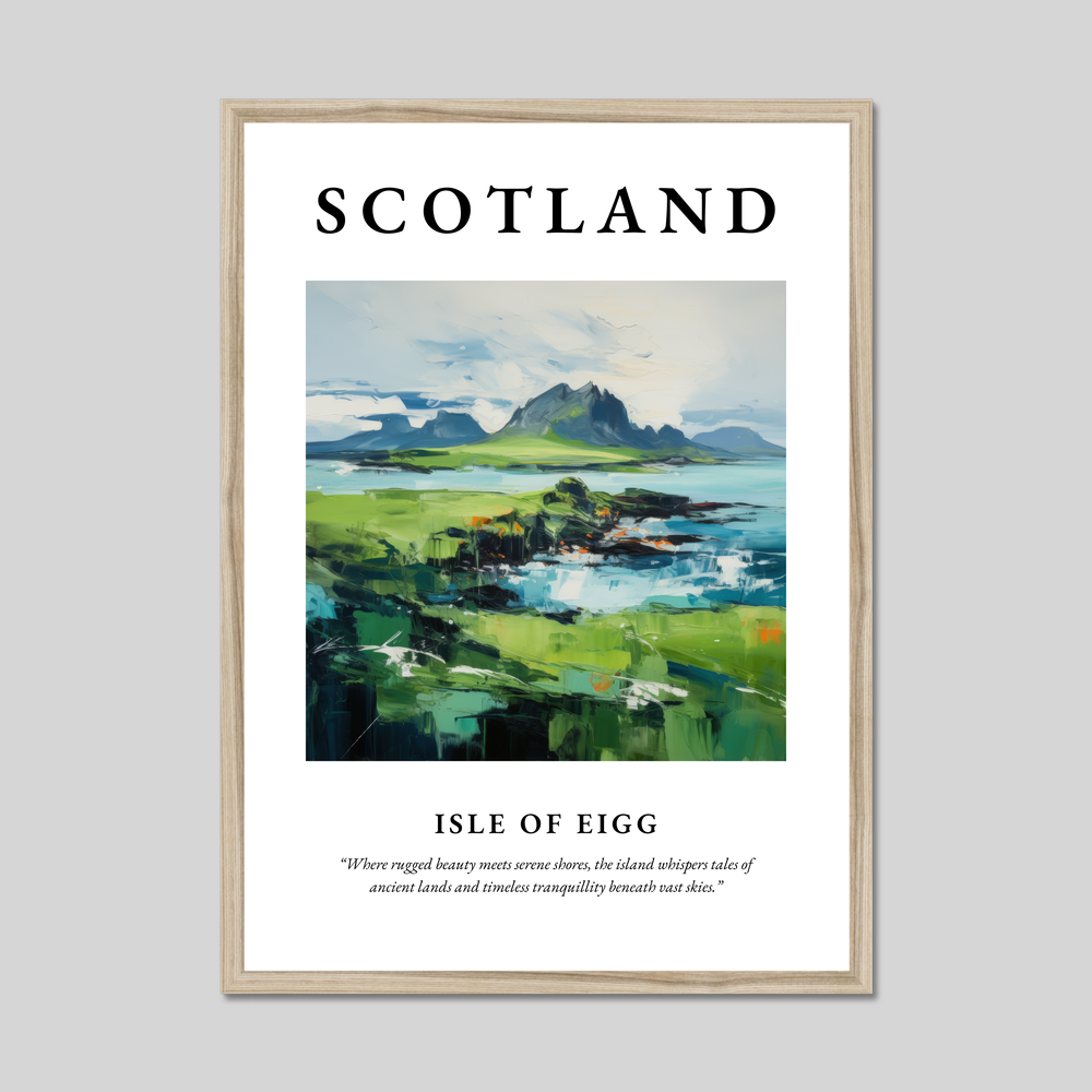Poster in a natural frame with the word Scotland