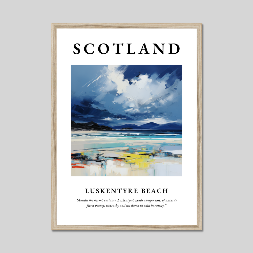 Poster in a natural frame with the word Scotland