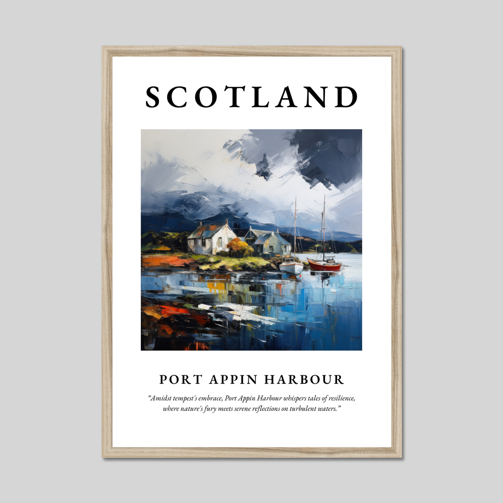 Poster in a natural frame with the word Scotland