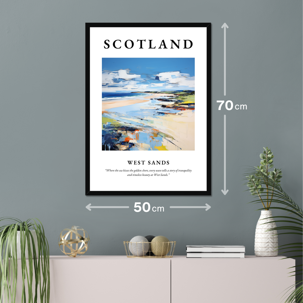 Poster of West Sands hanging on a wall