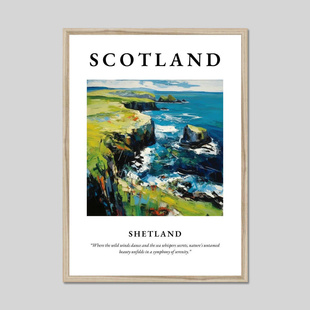 Poster in a natural frame with the word Scotland