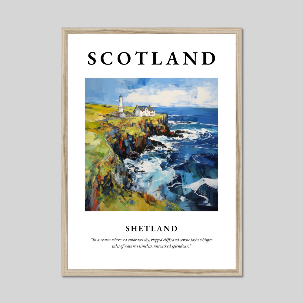 Poster in a natural frame with the word Scotland