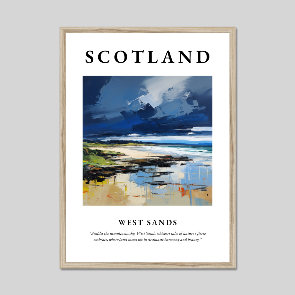 Poster in a natural frame with the word Scotland