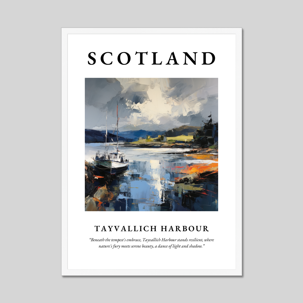 Poster in a white frame with the word Scotland