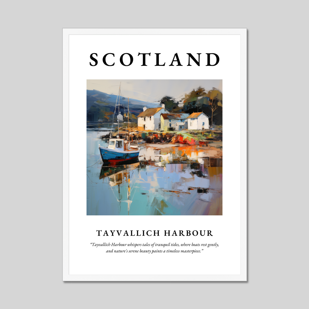 Poster in a white frame with the word Scotland