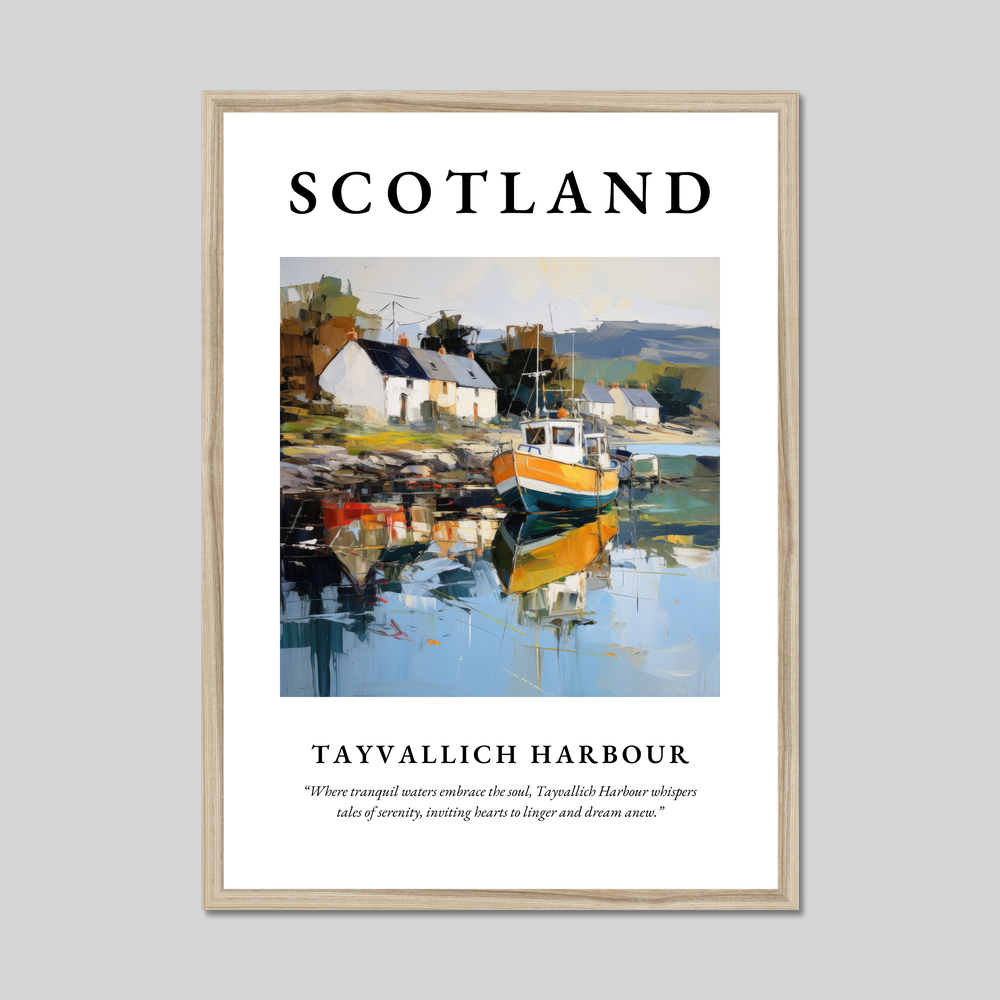 Poster in a natural frame with the word Scotland