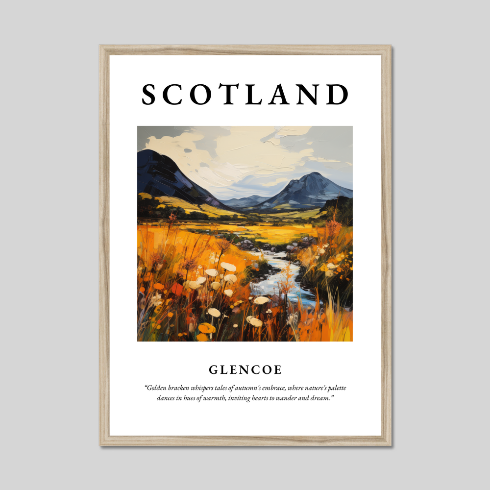 Poster in a natural frame with the word Scotland