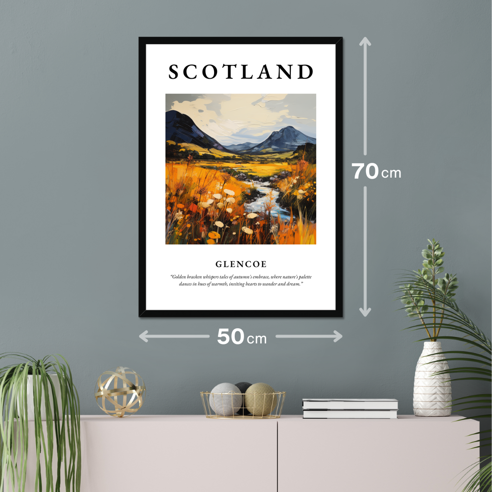Poster of Glencoe hanging on a wall