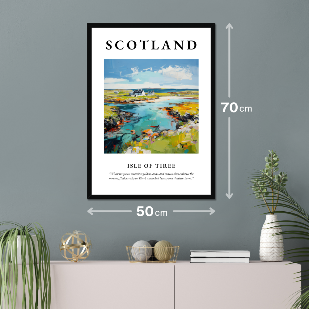 Poster of Isle of Tiree hanging on a wall