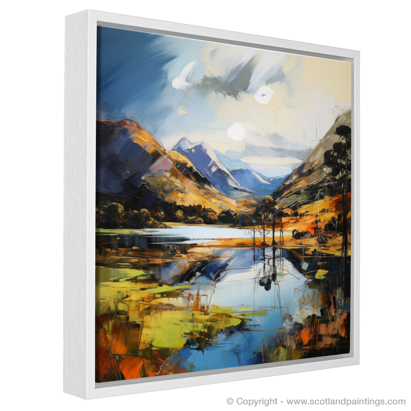 Painting and Art Print of Loch Shiel, Highlands entitled "Highland Majesty: An Expressionist Homage to Loch Shiel".