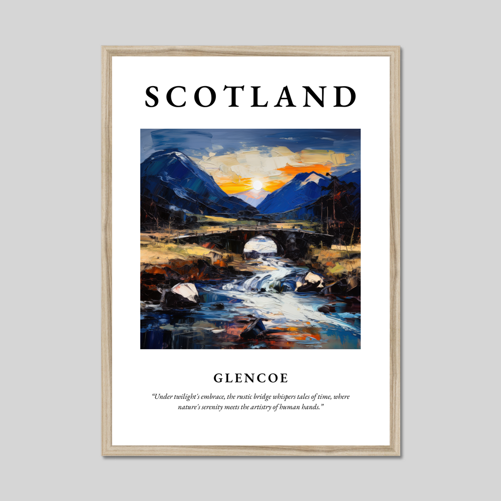 Poster in a natural frame with the word Scotland