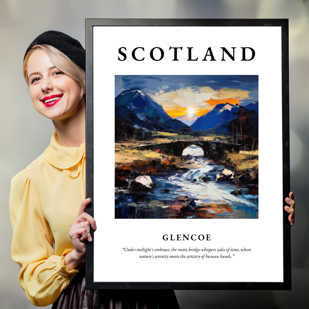Person holding a poster of Glencoe