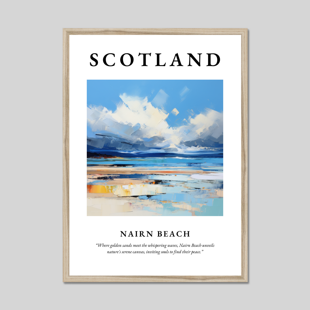 Poster in a natural frame with the word Scotland