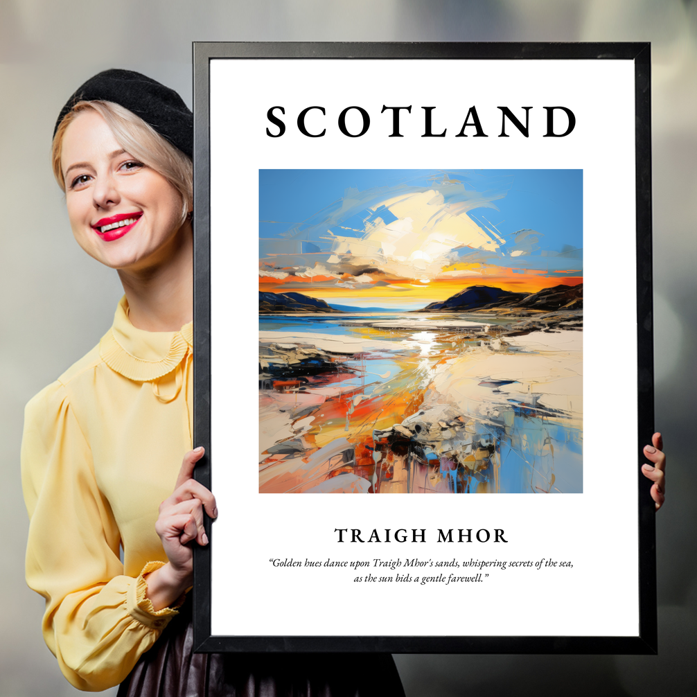 Person holding a poster of Traigh Mhor