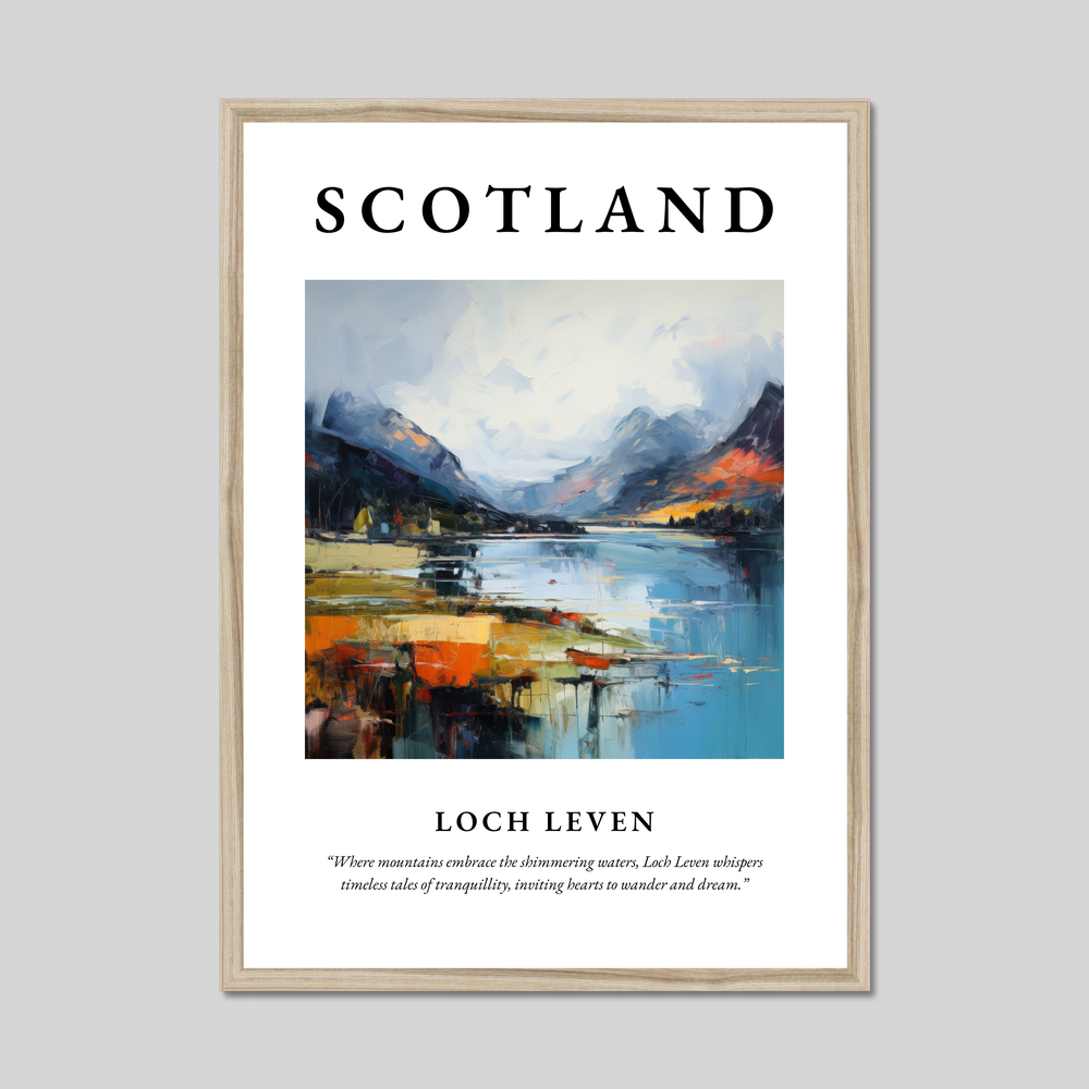 Poster in a natural frame with the word Scotland