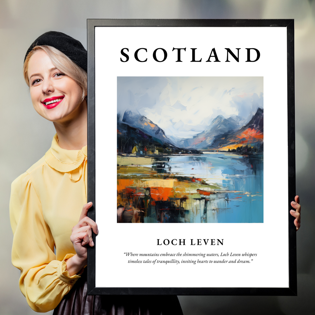 Person holding a poster of Loch Leven