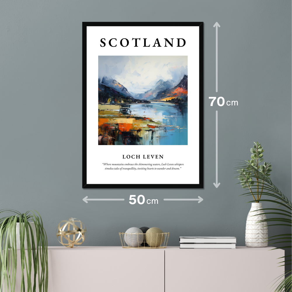 Poster of Loch Leven hanging on a wall