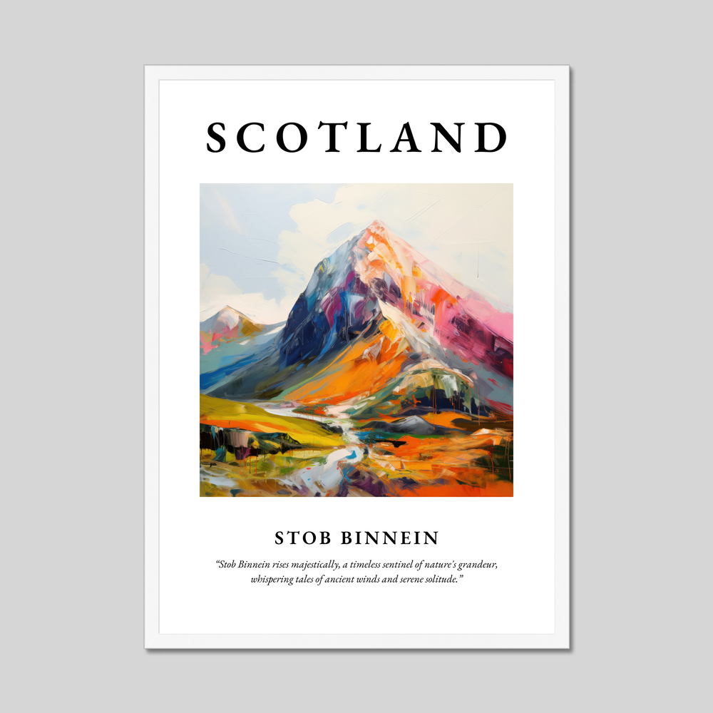 Poster in a white frame with the word Scotland