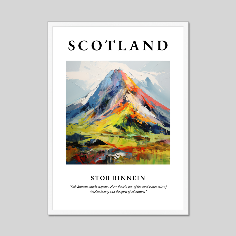 Poster in a white frame with the word Scotland
