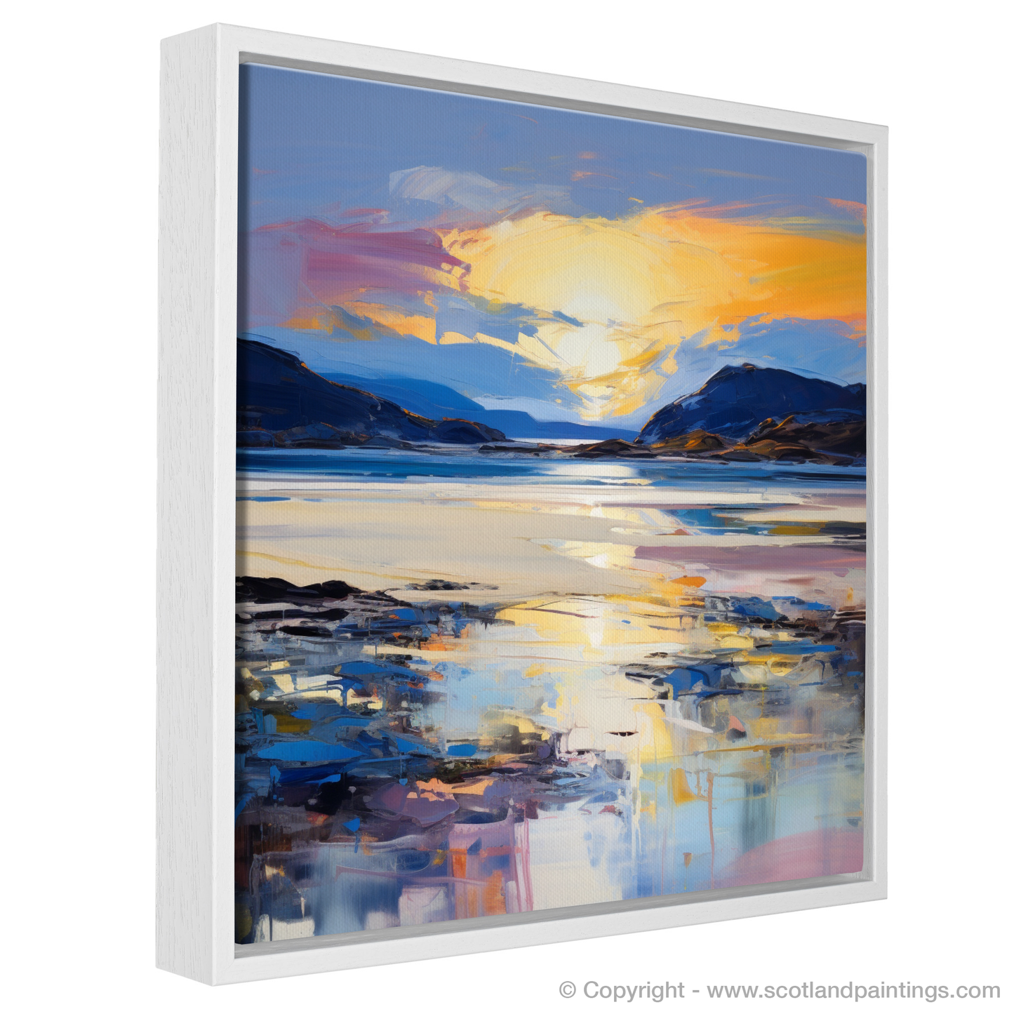 Painting and Art Print of Traigh Mhor at dusk entitled "Dusk Embrace at Traigh Mhor".