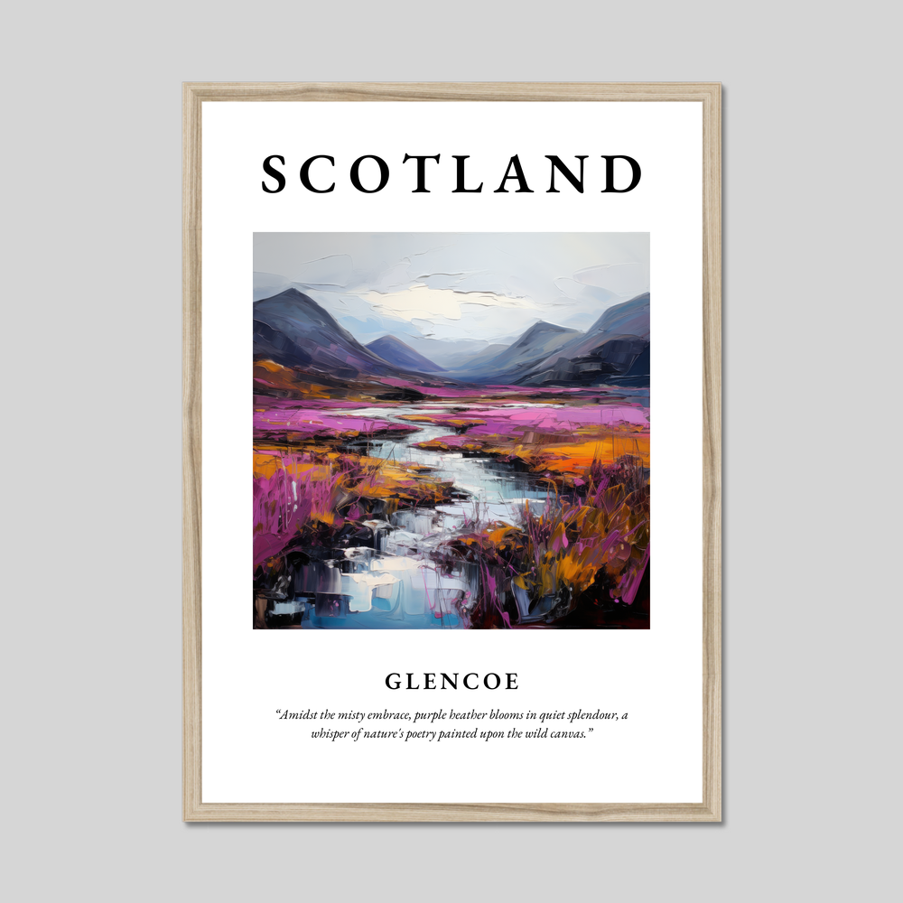 Poster in a natural frame with the word Scotland