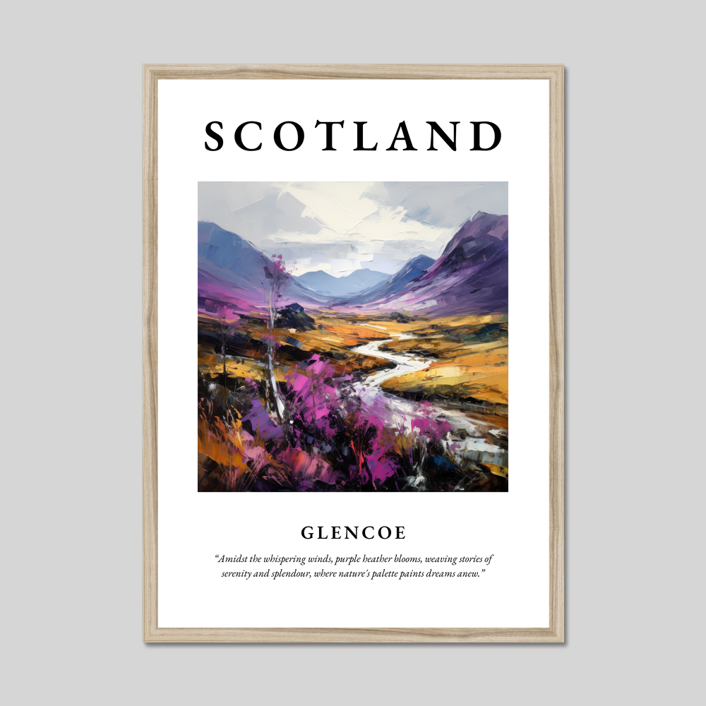 Poster in a natural frame with the word Scotland