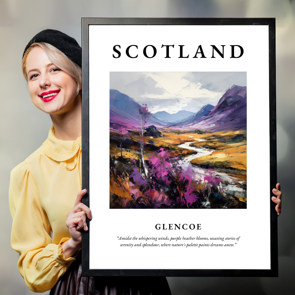 Person holding a poster of Glencoe